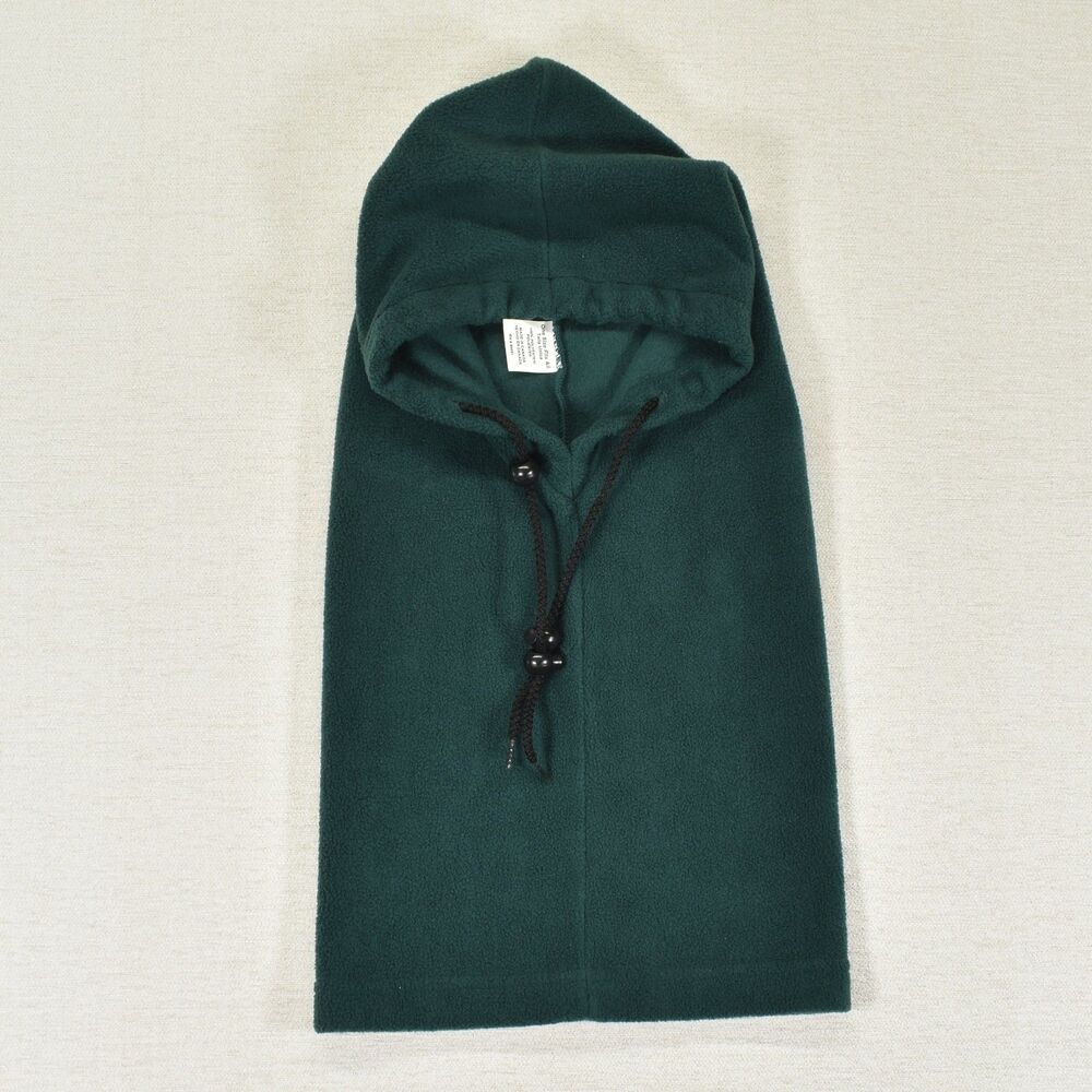 Vintage Fleece Green Balaclava Hunting Hood Neck Gaiter Made In Canada